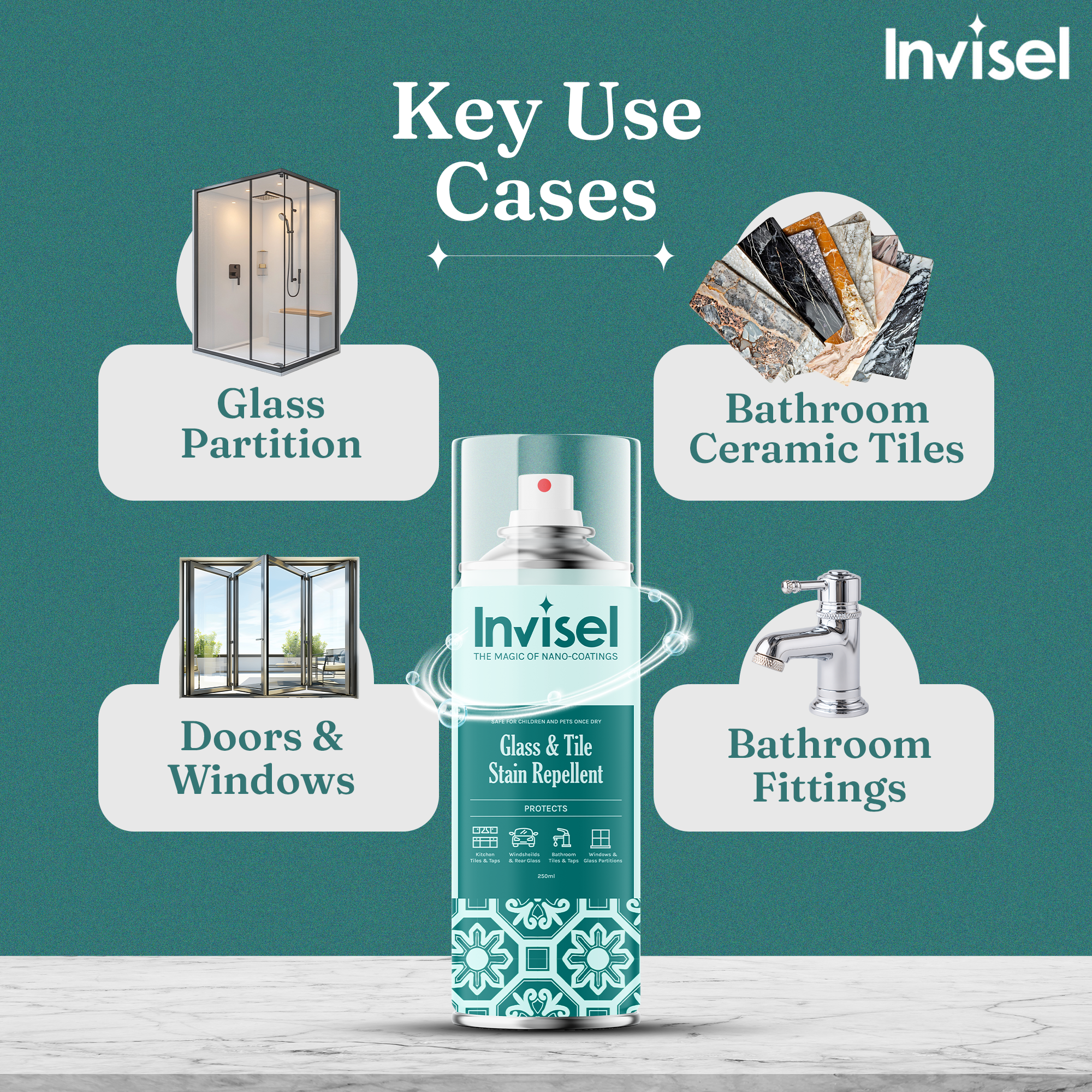 Bathroom Protector Kit- Deep Clean + Long-Lasting Protection for Glass, Marble & Fittings