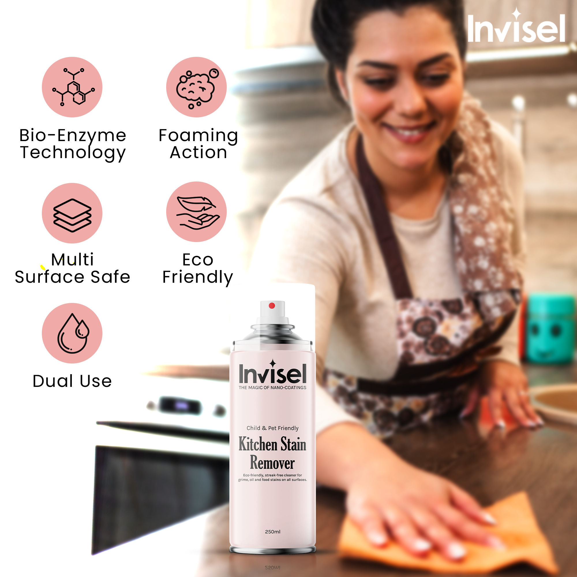 Kitchen Stain Remover | 250ml Foaming Spray