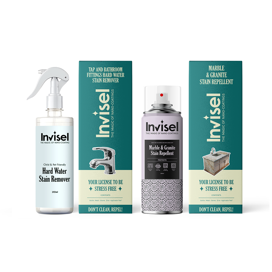 Marble and Granite Stain Repellent + Hard water stain remover combo