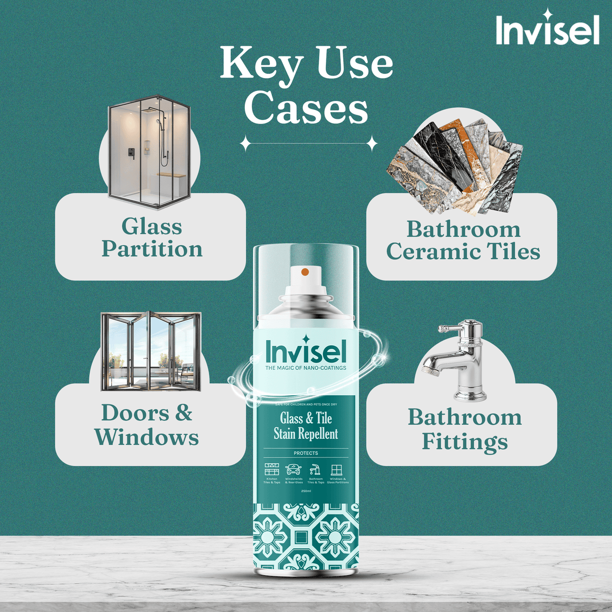 Bath Protection Bathroom Protector Kit- Deep Clean + Long-Lasting Protection for Glass ...