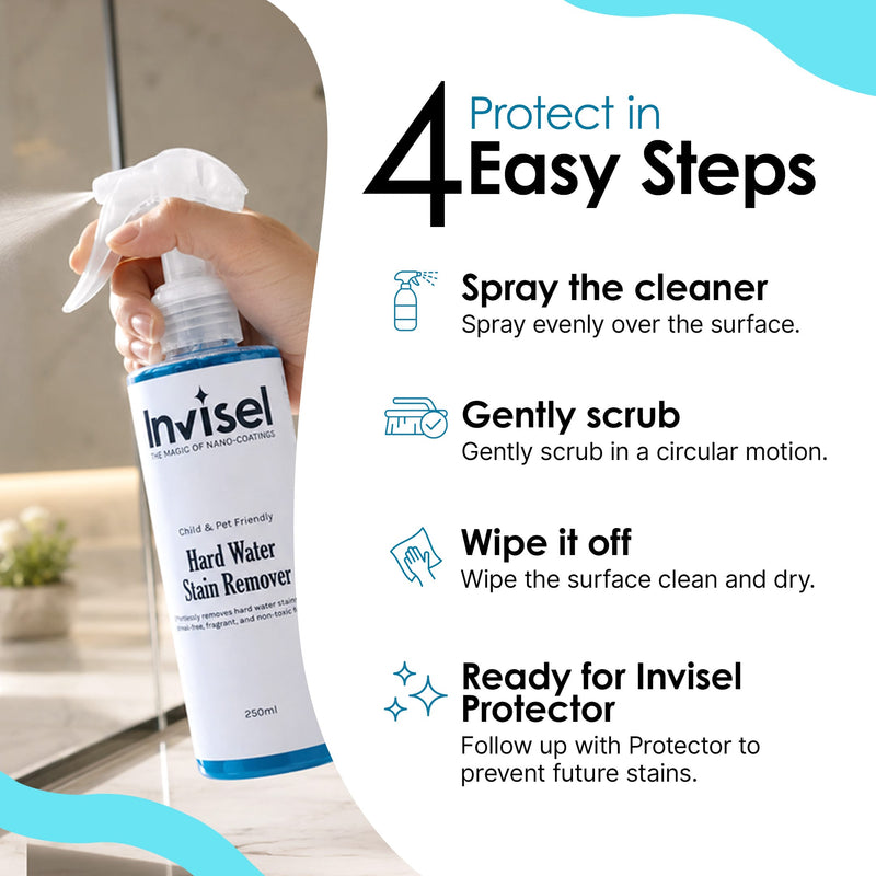 Glass and Ceramic Protector Combo- Invisel Glass Protector 150ml + Hardwater Stain Remover 250ml