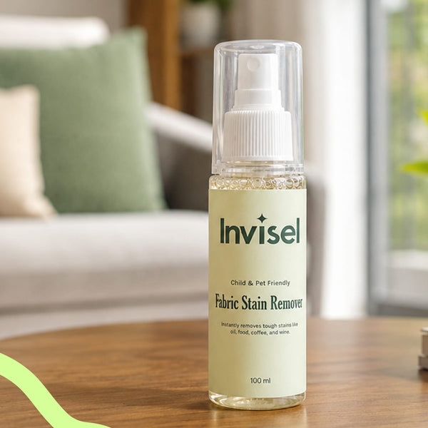 Fabric Stain Remover (100ml) - Invisel's Enzyme-Based Cleaner for Tough Stains
