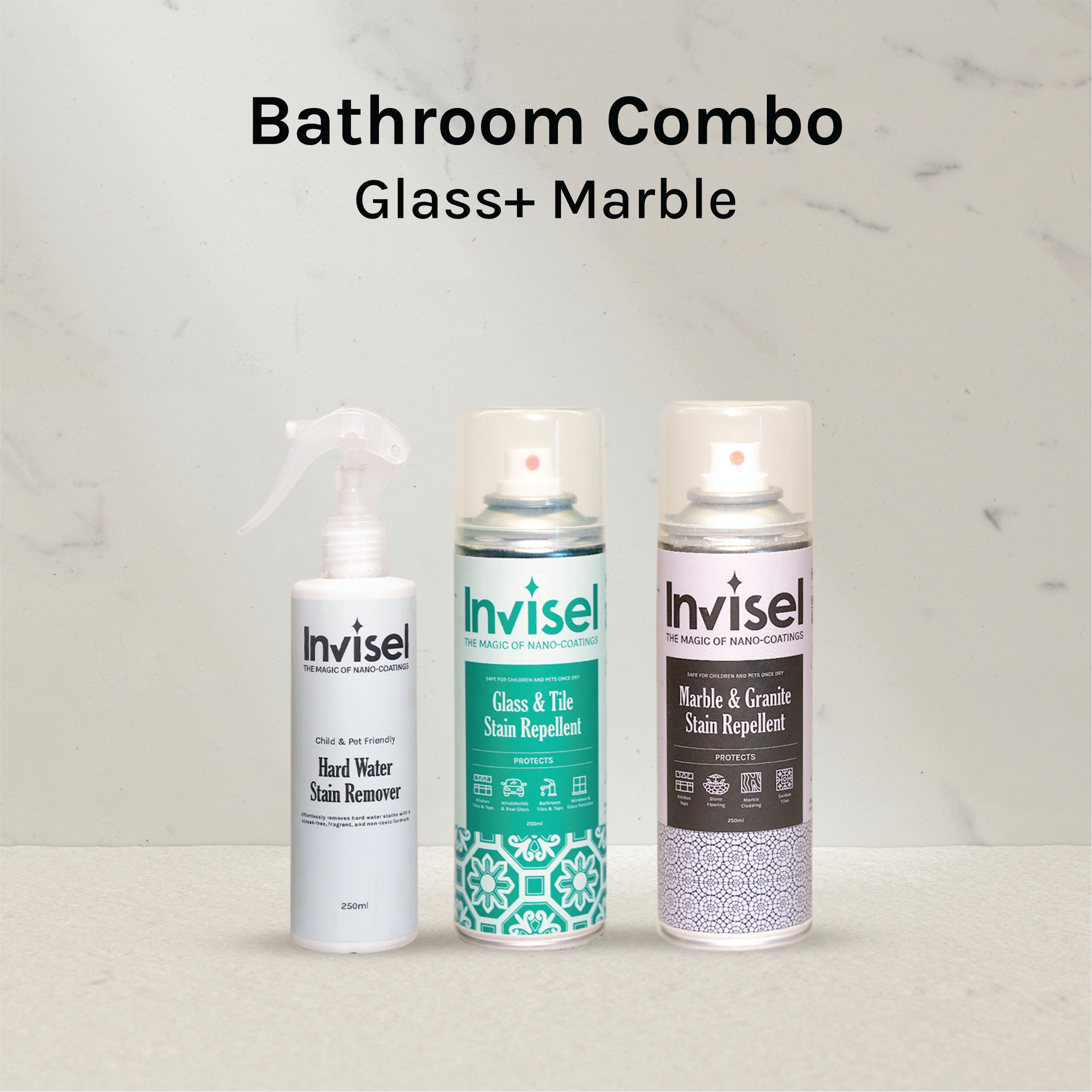 Bathroom Combo- Protect Glass Partitions, Marble Walls and Tap Fittings