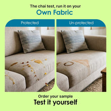 Chai spill beading on sofa