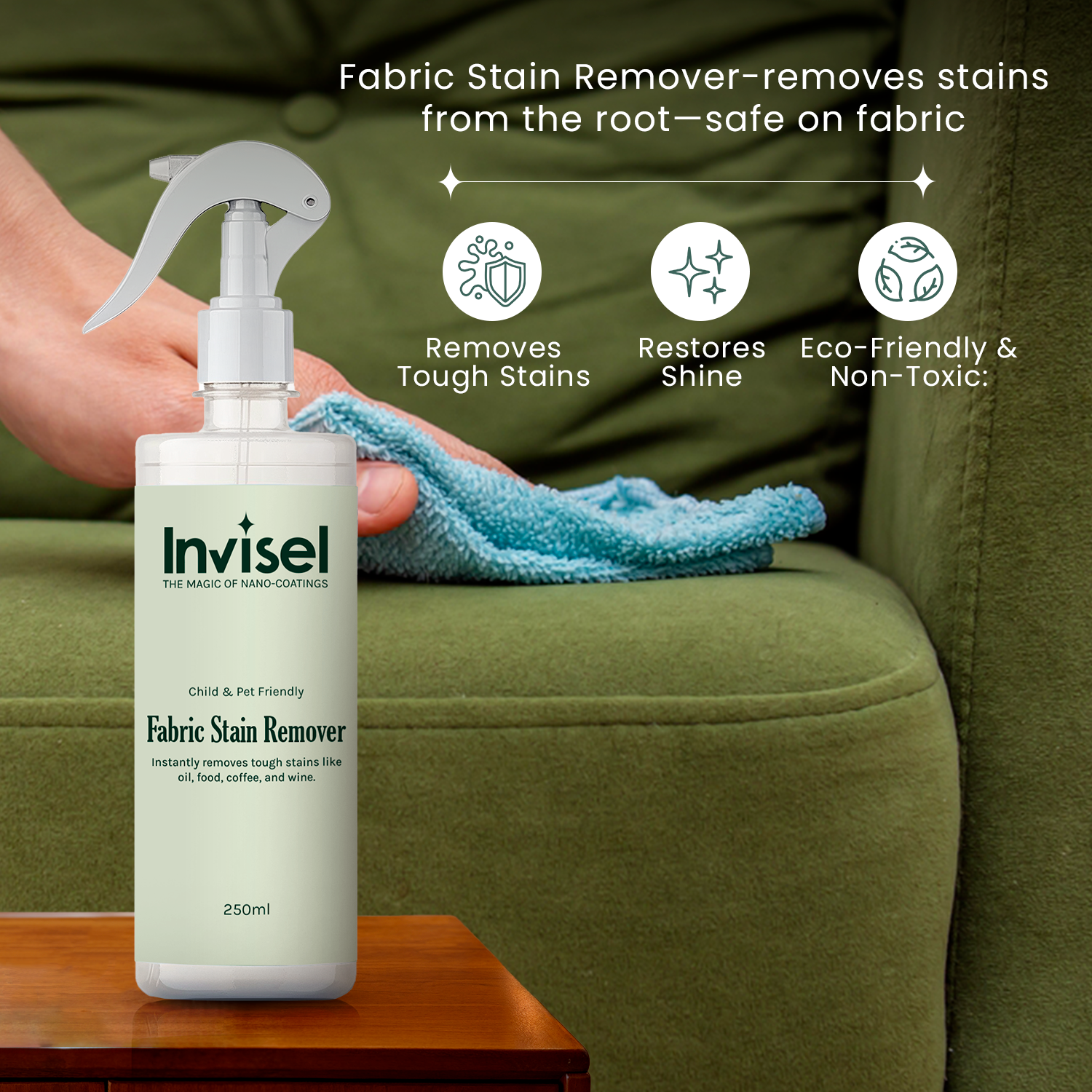 Fabric Stain Remover - Invisel's Enzyme-Based Cleaner for Tough Stains