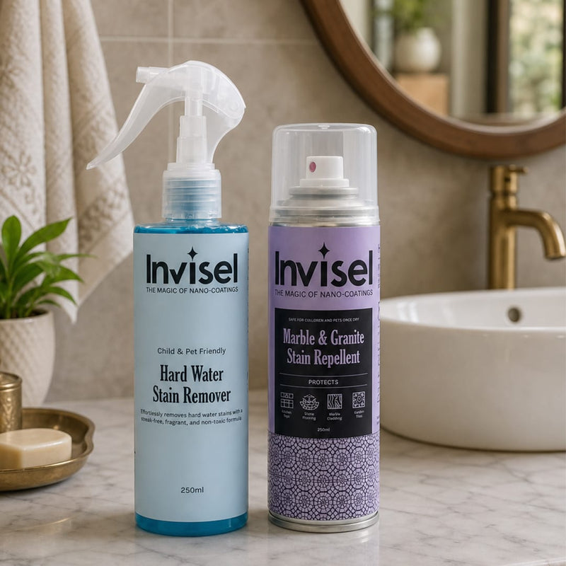Marble and Granite Stain Repellent + Hard water stain remover combo